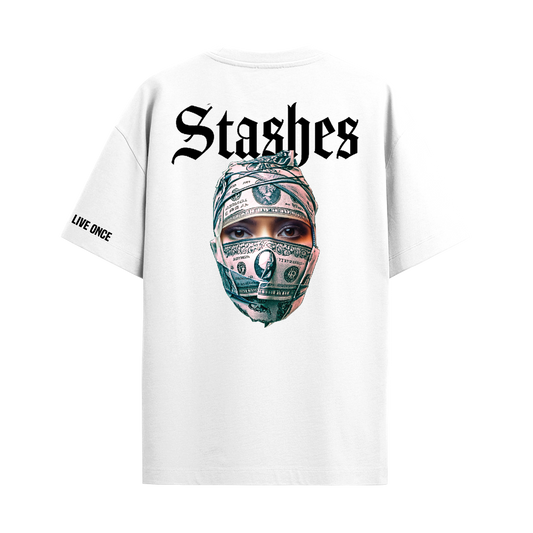 STASHES WHITE OVERSIZED T-SHIRT