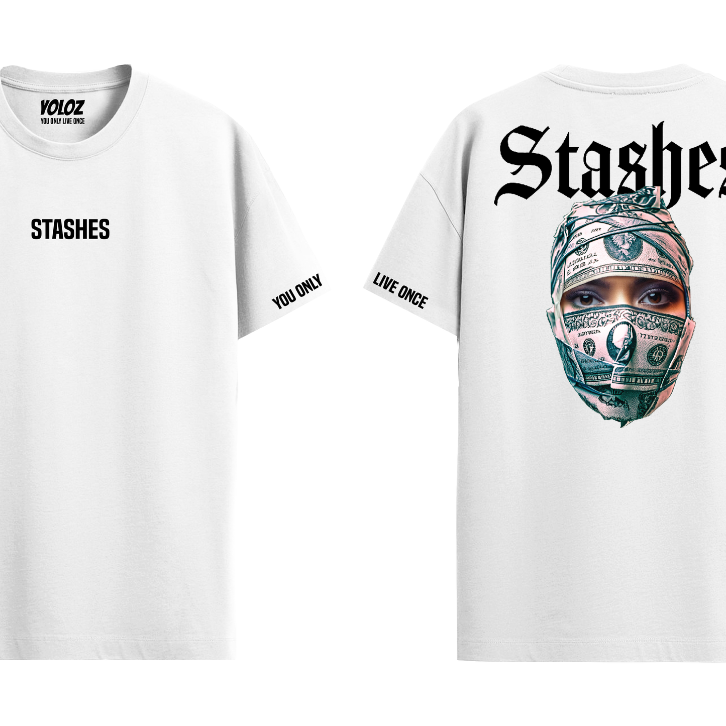 STASHES WHITE REGULAR FIT T-SHIRT