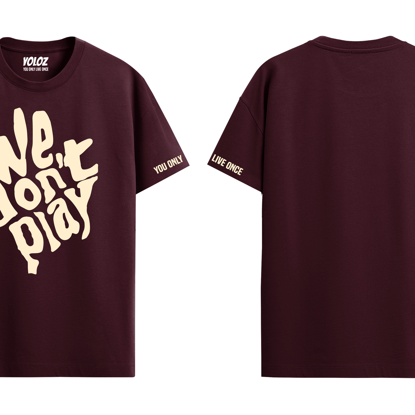 WE DON'T PLAY MAROON REGULAR FIT T-SHIRT