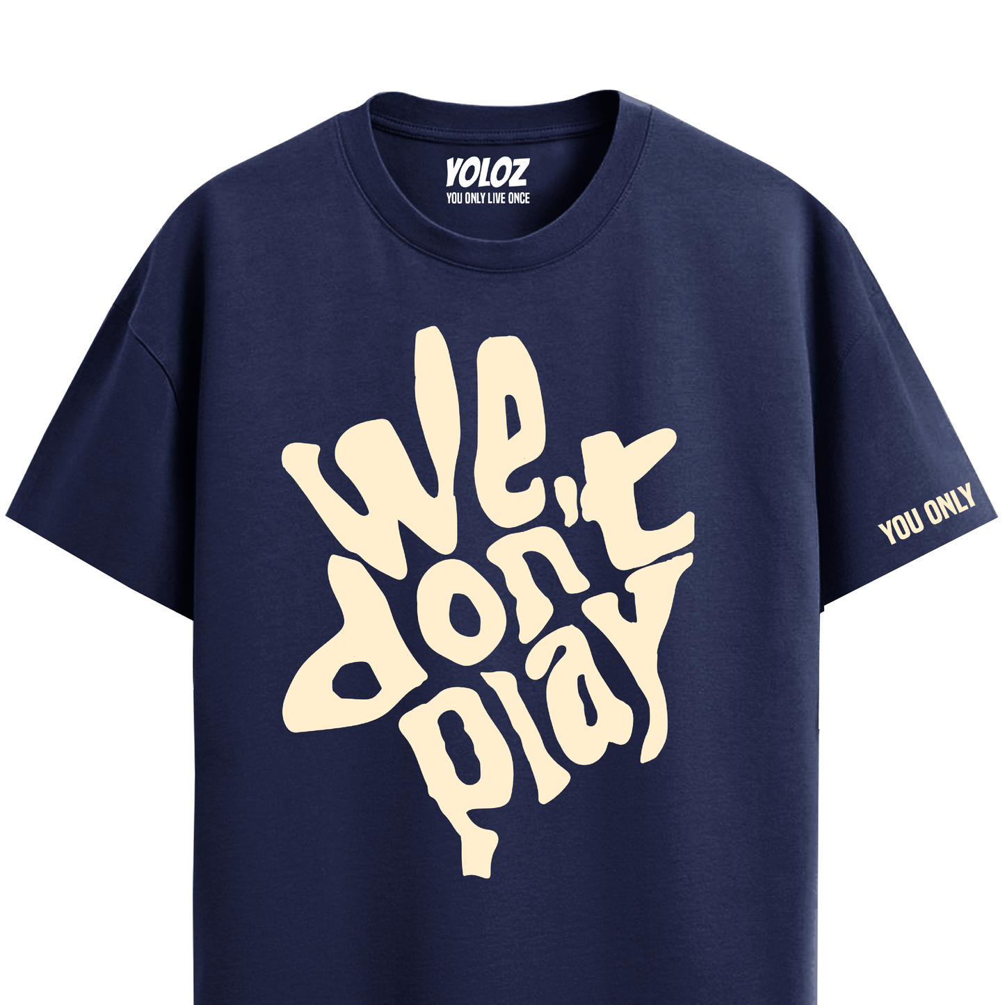 WE DON'T PLAY NAVY BLUE REGULAR FIT T-SHIRT