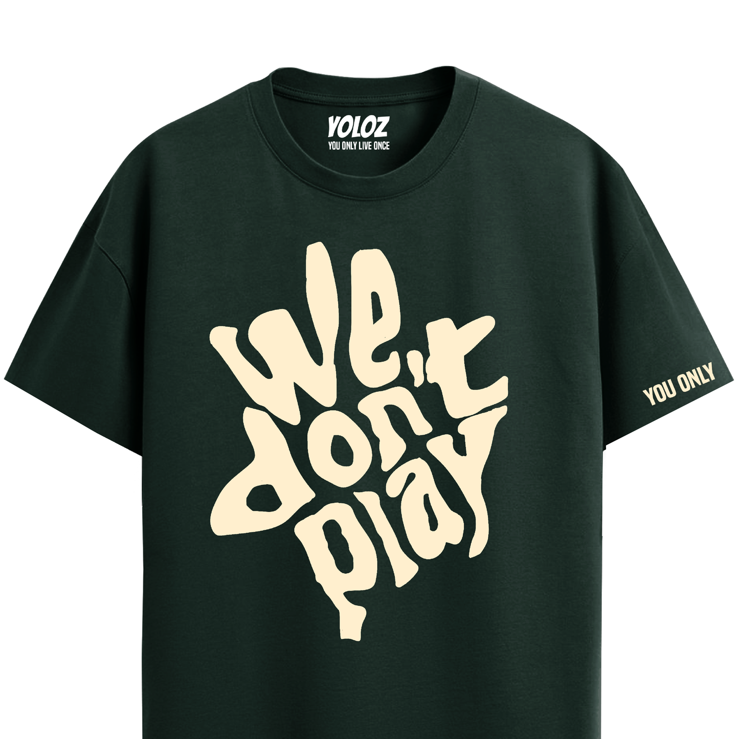WE DON'T PLAY BOTTLE GREEN REGULAR FIT T-SHIRT